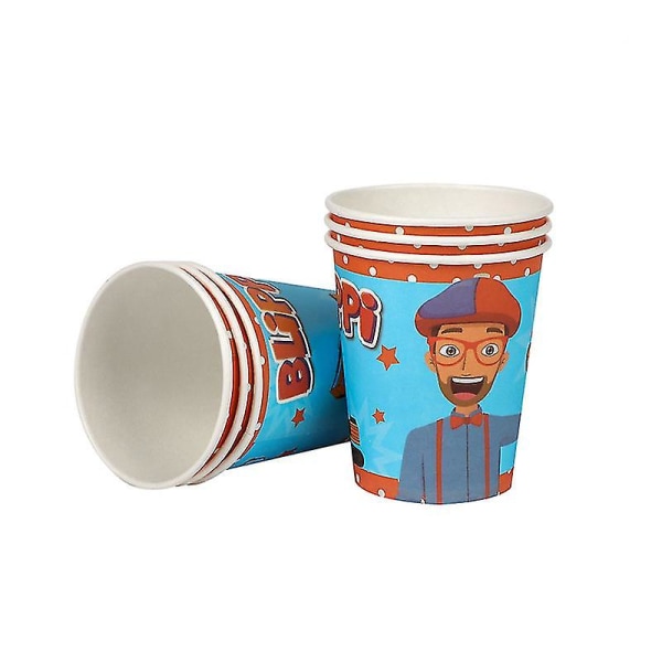 Blippi-teemainen palapeli syntymäpäiväjuhliin Englannin opettajan tarpeisiin Lasten lelut Lasten koristeet Pöytäastiat 10pcs Cups