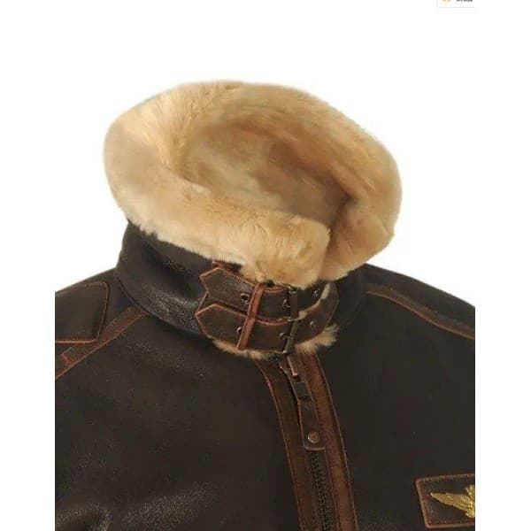 Læderjakke til mænd med krave 3XL 3XL