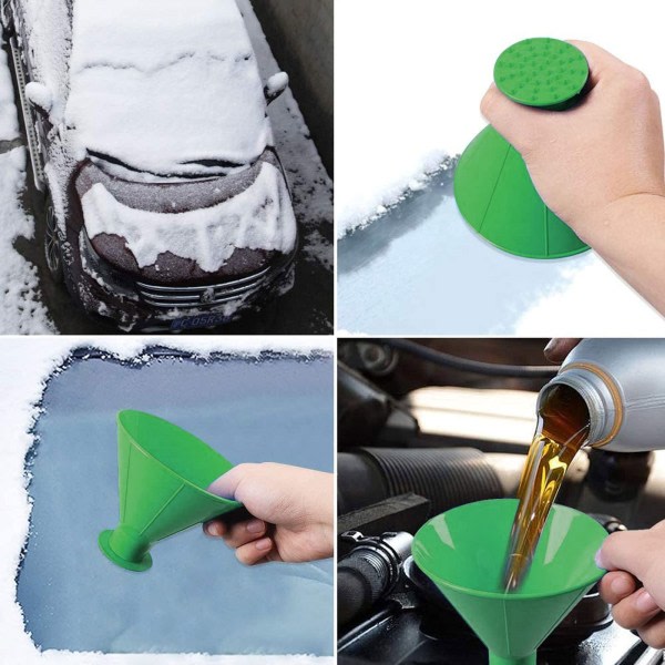 Pack Magic Ice Scraper Car, 2 i 1 kjegle isskraper for bilfrontrute, bærbar snøskraper med isbryter for bilsnøfjerning