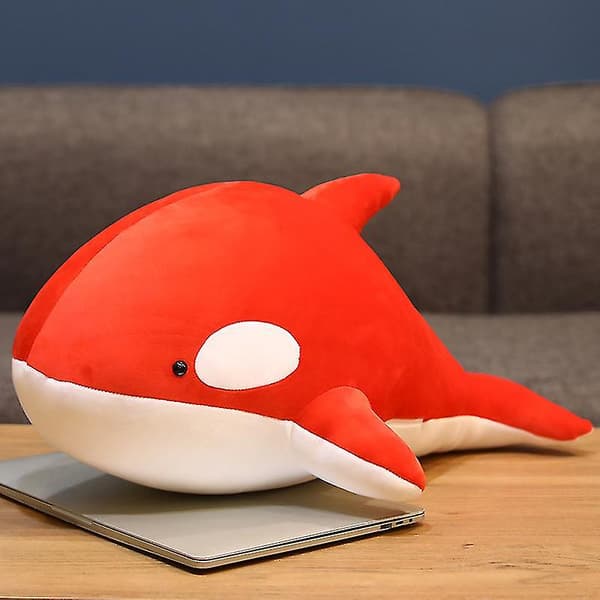 Cartoon Röd Späckhuggare Docka Kudde Fylld Djur Simulerad Val Delfin Docka Flicka Present Red