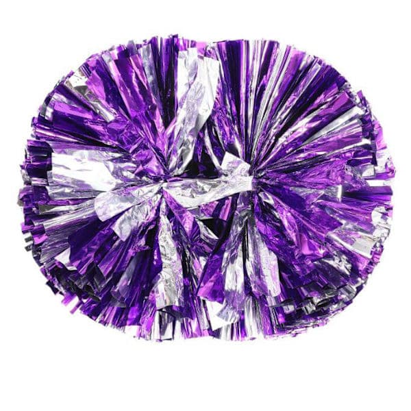 stk. metalliske pomponer til cheerleading lilla sølv purple silver