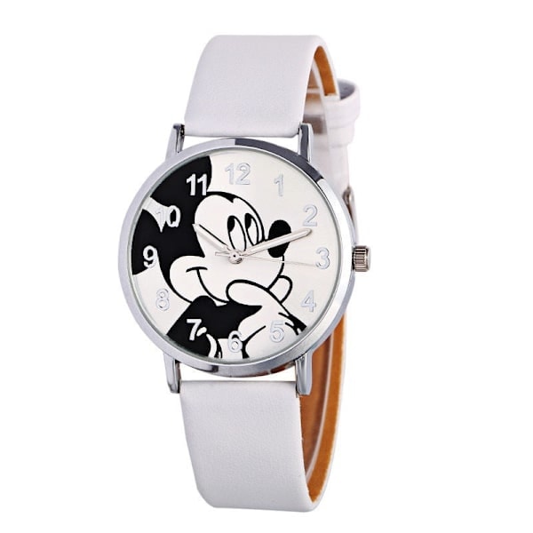 Söt Mickey Tecknad Barn Studentklocka Mickey Mouse Bälte Mode Quartz Klocka Röd Red