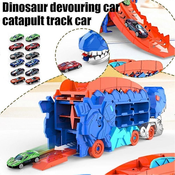 Dinosaurie Biltransport Lastbil, Transport Dinosaurie Lastbil med Vikbar Glidbana