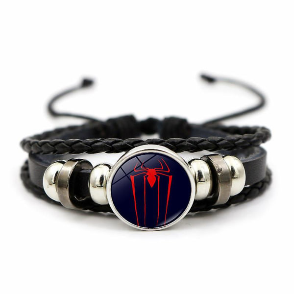 1 st Glitter Batman Wonder Woman Logo Time Stone Läderarmband Armband Smycken A4