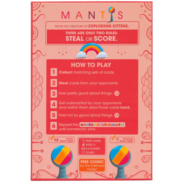 Mantis-kortspill Morsomme familiespill for voksne tenåringer og barn til spillkveld, populære barnespill, 2-6 spillere