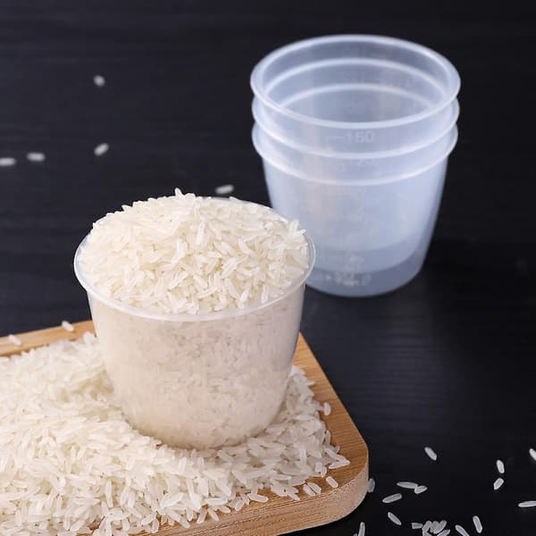5-pakning 160 ml Ris Målekopp, Klar Riskokekopp, Målekopp for Ris og Tørre Ingredienser, Riskopp-Erstatning