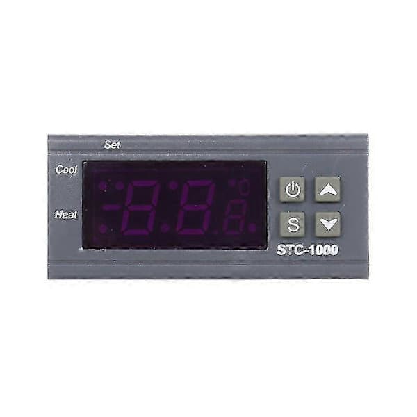 STC-1000 Digital Temperaturkontroller, Varme Kjøletermostat Centigrade, Med Sensor, 110-220Vac -Sy