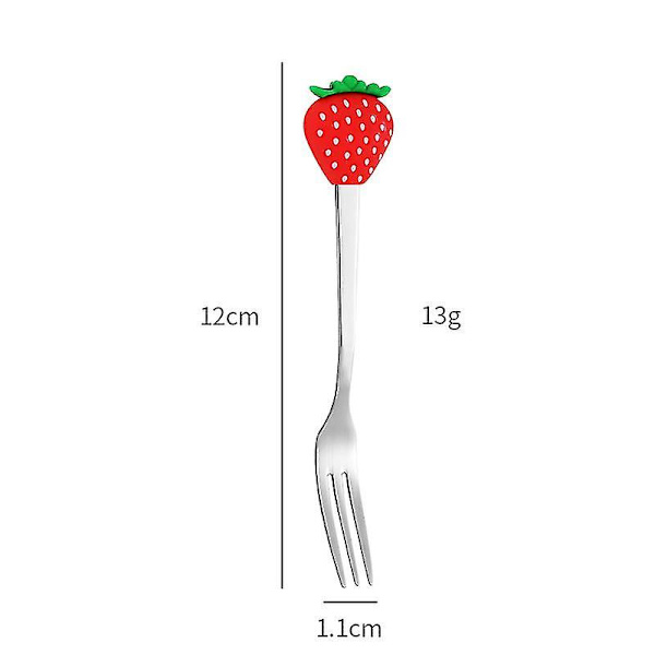 Yaju Dessert Skeer og Gaffel Sæt Fersken Frugt Formet Rustfrit Stål Søde Bestik Bestik Bestik Bestik (4stk)
