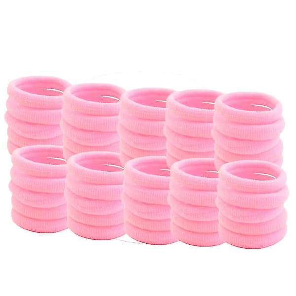 50 stk. Hårbånd til kvinder og piger - Elastiske hårbånd til hestehale - Nye Pink