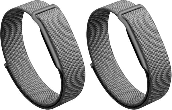 Kellon ranneke Google Fitbit Airille, kudottu nailoninen vaihtoranneke 2 kpl tummanharmaa Dark Gray