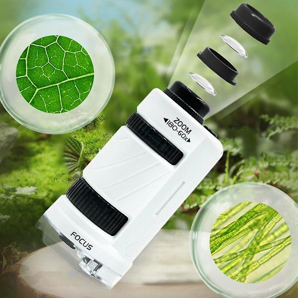 Mikroskooppilelut lapsille Ulkoilukäyttöön Kannettava mikroskooppi Stem Science Kit lapsille Black