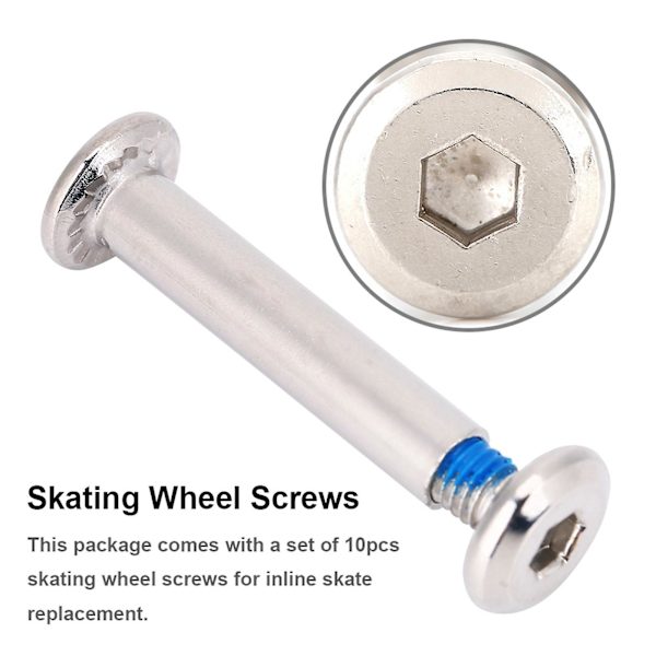 10 kpl Inline-luistimen varaosaluistimen ruuvit Liittimet Luistimet Pyörän akselit Laitteisto 31mm 31mm