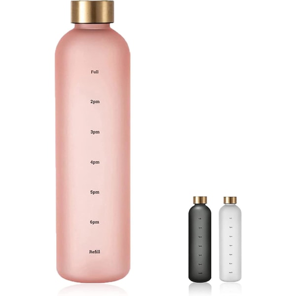 Drikkevannflaske Lett motiverende tidsstemplet vannflaske Bpa Gratis treningsreise - Snngv pink