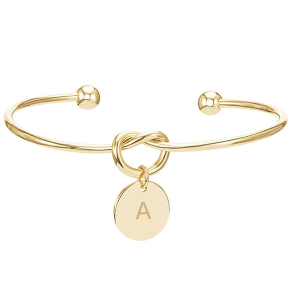 Mote Initial Smykker Initial Legering Brev Charm Armbånd Til Kvinner Brudepike Binde Gold A