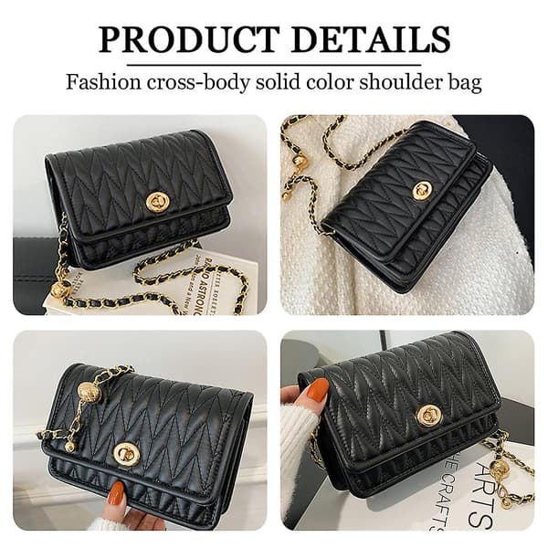 Crossbody-vesker for kvinner, hjerte-clutcher. black