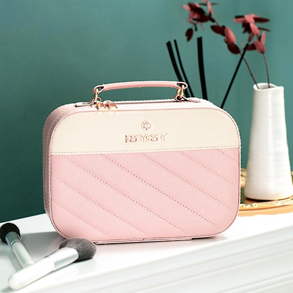 Nettijulkkis Kosmetiikkalaukku Naisille Kannettava Suurikapasiteettinen Kannettava Kosmetiikkalaukku, Valmistettu PVC:stä pink