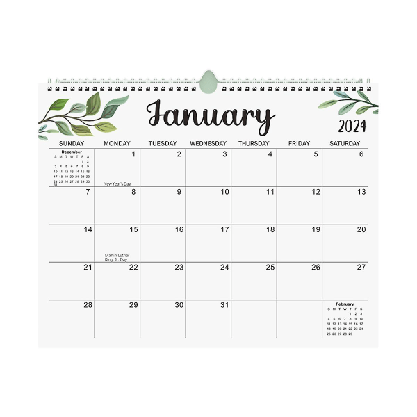 Väggkalender 2024-2025, jan 2024 - jun 2025, 18 månaders kalender, 14,8" X 11,5" stor väggkalender 2024 för hem eller kontor