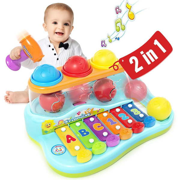Babylegetøj til 1-årige drenge, piger, babylegetøj 12 måneder, bolde og bankehamrende legetøj med xylofon, tidlig udvikling.