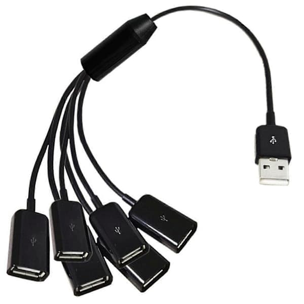 USB-forlengelseskabel 6-i-1 USB-lading Rask 3A lade-datakabel Y-splitterkabel USB hann til USB hunn
