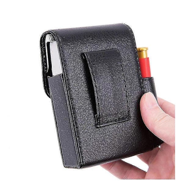 Cigaretetui med PU-læder, Flip Lighter-etui, Visitkortetui sort grå grey