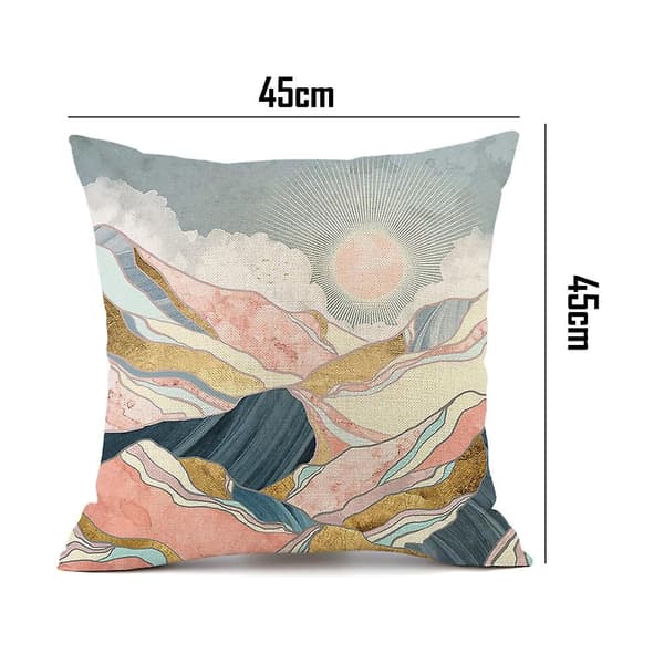 Landskapsmålning, sol och måne kuddfodral stil 1 45*45cm 45*45cm style2