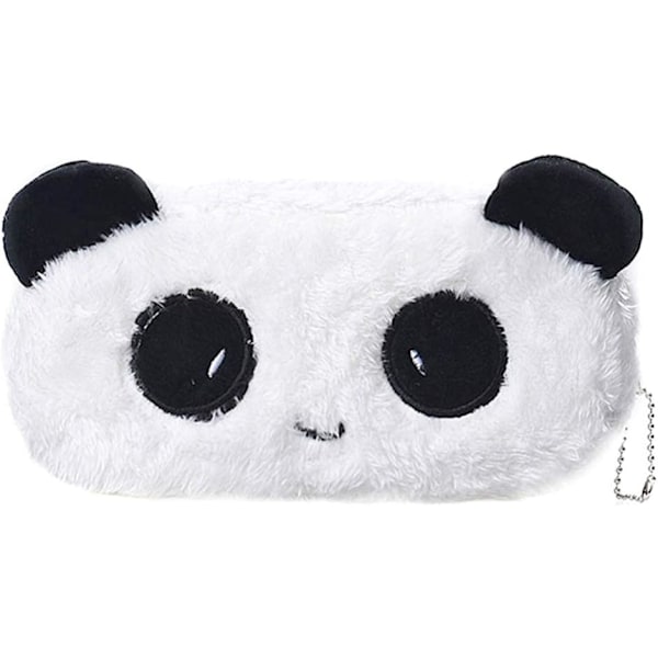 Söt Panda Pennfodral Cartoon Panda Pennväskor Plysch Studenter Pennväskor Bärbar Pennfodral Chic Växelficka för Elever Personal Flickan Användning