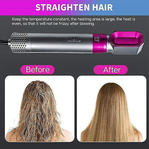 Kryc-sche-cheveux Lectrique Sche-cheveux 5 En 1boucleur A Cheveux Et Brosse Lissante Cheveux Pour Tous Les Cheveux Brosse Soufflante Rotative