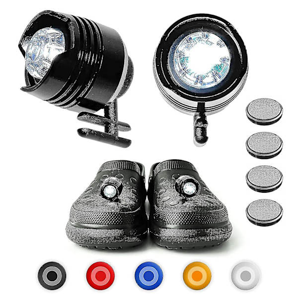 Valaisimet Crocille, 2 kpl Led-valoa Croc-kenkien koristeluun, hauskat Croc-koristeet Kengänvalot Käytännöllinen retkeily