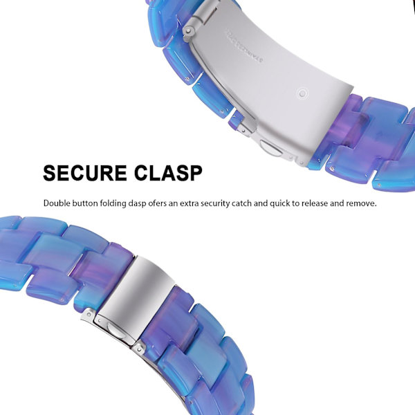 Ersättningsarmband för Garmin Vivoactive 4, 22 mm vattentätt klockarmband i harts, Phantom Blue Style Q Garmin Vivoactive 4
