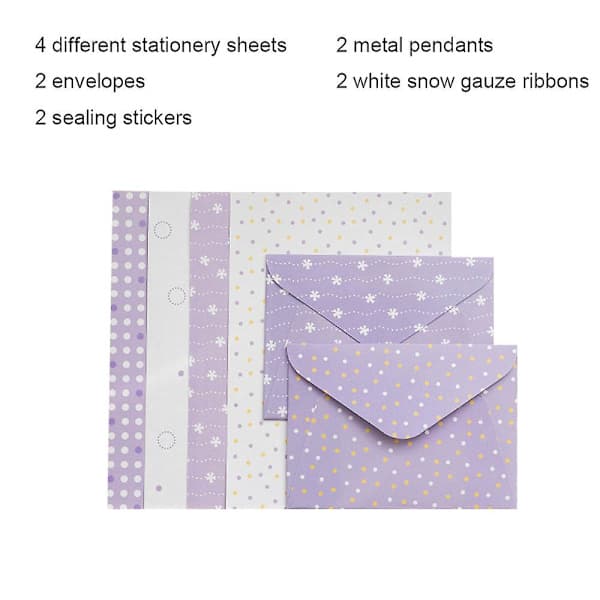 Set inklusive brevpapper och kuvert Brevpapper: 25cm * 17.6cm, Kuvert: 18cm * 13cm