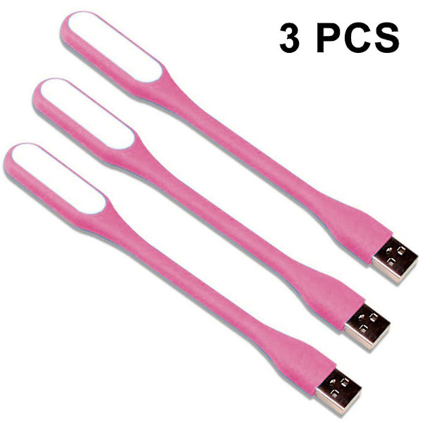 [3-pakkaus] Mini USB LED-valaisinlamppu Kannettava Joustava Yhteensopiva Powerbankin kanssa