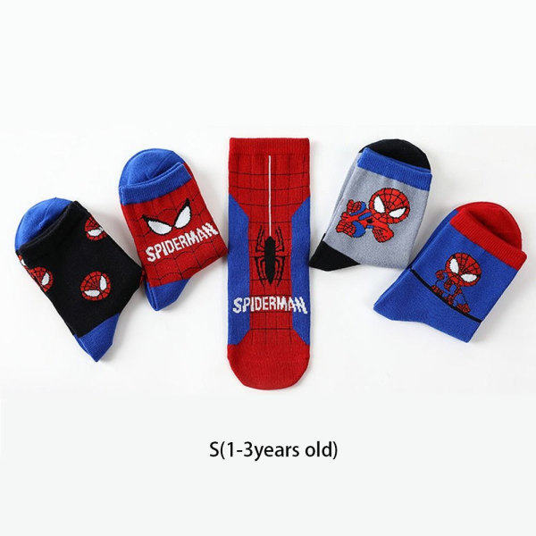 5 paria Spiderman-vauvan putkisukkia S(1-3 VUOTTA) S(1-3 vuotta) S(1-3 Years)