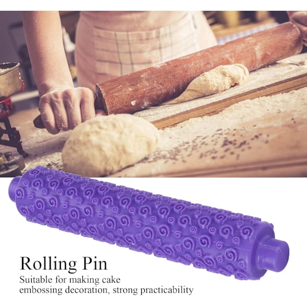 Präglade kavel, färgglada kakdekorationsgraverade präglingskavel med mönster för fondant, paj, skorpa, kaka, bakverk, glasyr Purple