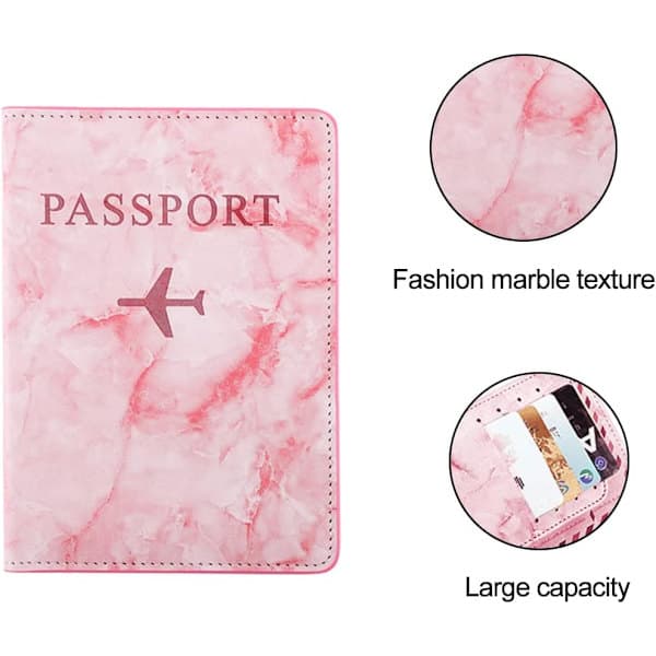 Passfodral, Passfodral, Passfodral med RFID-skydd, Passhållare för kvinnor och män (Rosa)