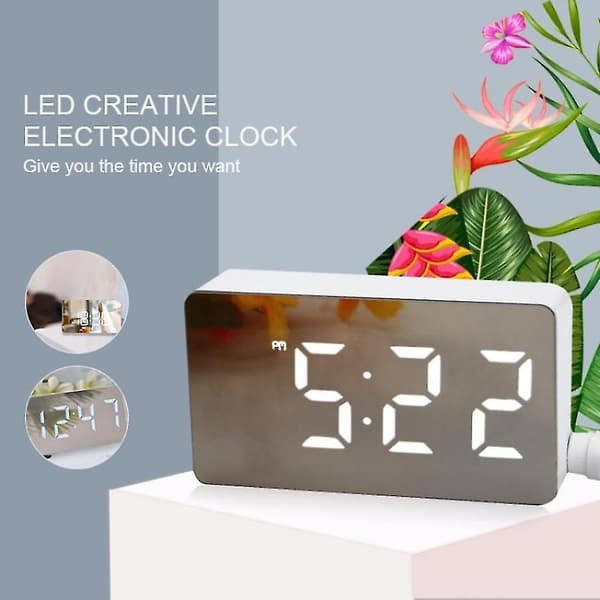 Led-spejl Digitalt Bordur Display Dato Temperatur
