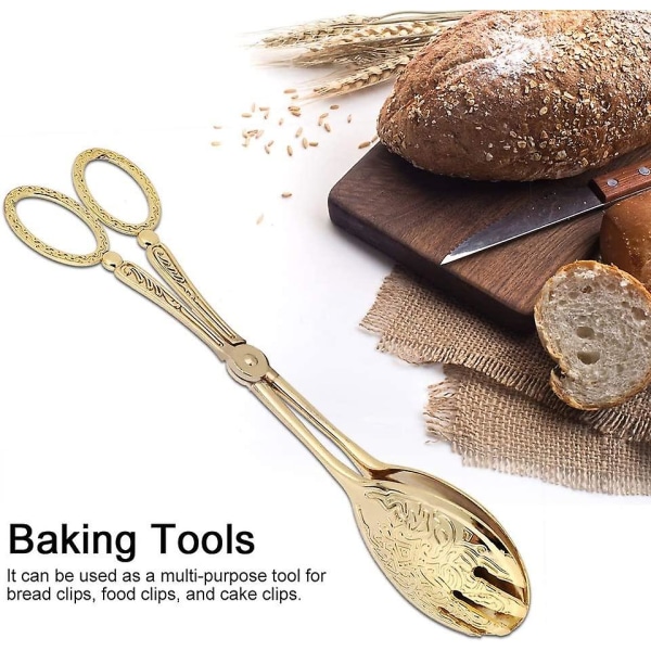 Metallkök Tång, Matlagningstång Grill Tång Buffé Servering Salladstång Socker Tång Guld Mat Tång För Servering Matlagning Buffé Sallad Isbit(2st