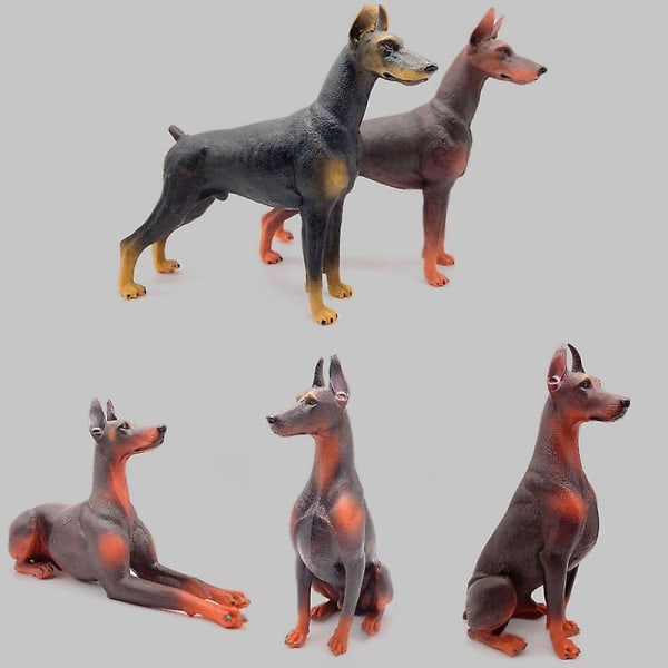 Doberman Pinscher modell kognitiv förmåga Burrs-fri luktfri Actionfigur leksak Doberman Pinscher för barn