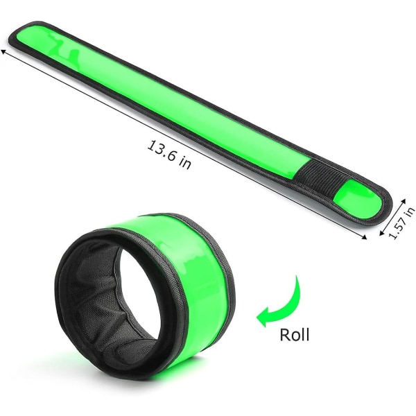 Pakke med 6 Led Light Up Band Slap Armbånd Nattsikkerhet Armbånd For Sykling Gå Løping Konsert Camping Utendørs Sport 6 pcsgreen