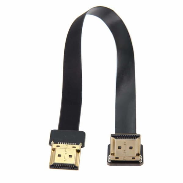 CYFPV FPV Fladt HDMI Han til 90D Vinklet HDMI Han Kabel til FPV HDTV Multicopter Luftfotografering (20 cm)