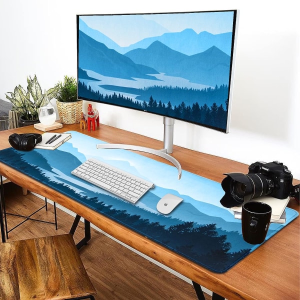 Musematte (31,5 × 11,8 × 012 tommer) Gaming-musematte, utvidet musematte, anti-fray-sydde kanter, sklisikker gummibase, vaskbar tastaturpute