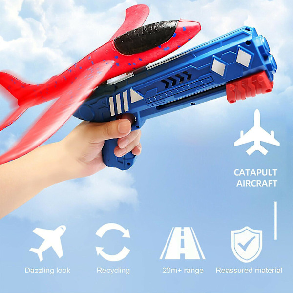 Flyvemaskine Launcher Legetøj Katapult Flyvemaskine Pistol Udenfor Flyvende Launcher Legetøj blue
