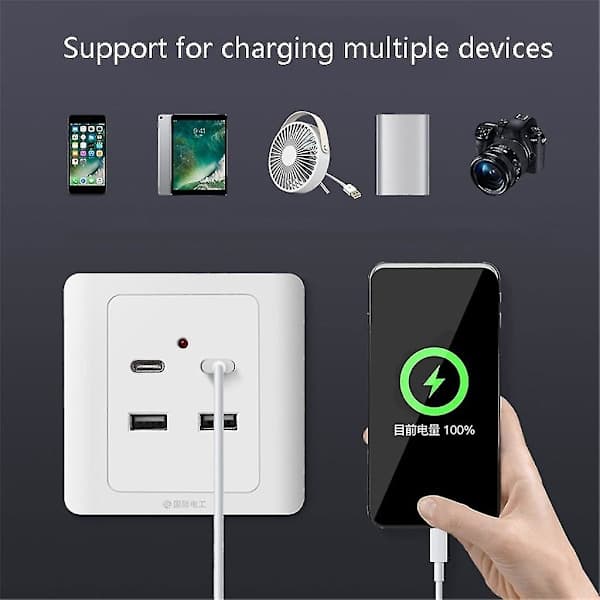USB-C-pistorasia seinälaturi USB-porteilla B B