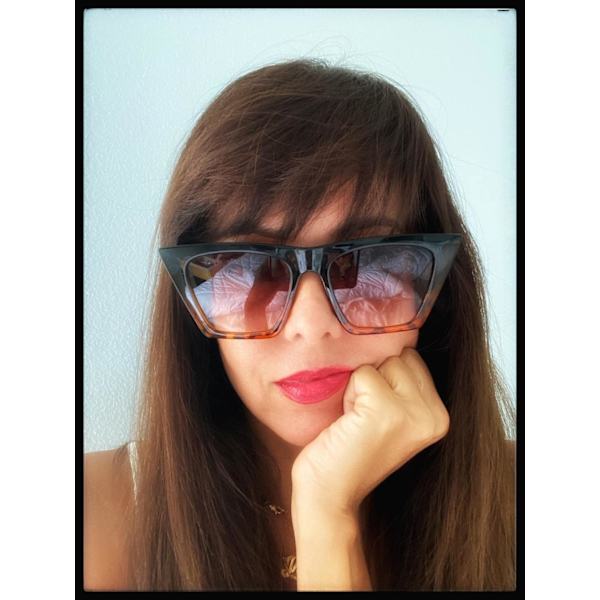 Motete oversized firkantede cat eye solbriller for kvinner og menn B2473 Black / Leopard