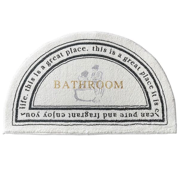 Halvcirkelformet absorberende bademåtte til toiletgulv 40*60cm
