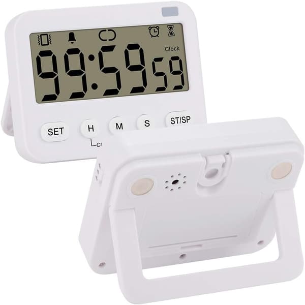 Digitalt timerur, multifunktionelt digitalt ur nedtællingstimer begivenhedsur med alarm, magnetisk bagside stort display vibration/lydalarm 1 pack