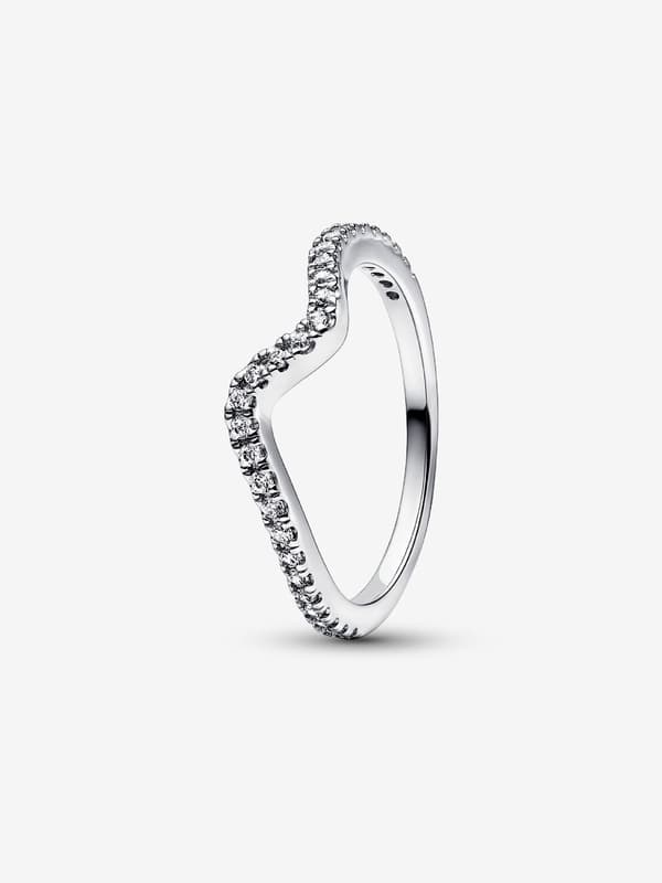 Pandora - Kimalteleva aaltosormus - Sterlinghopea Circumference: 56mm
