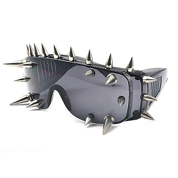 Rivet Solbriller Nye Overdimensionerede Spejl Solbriller Metal Futuristiske Kvindelige Briller black 25