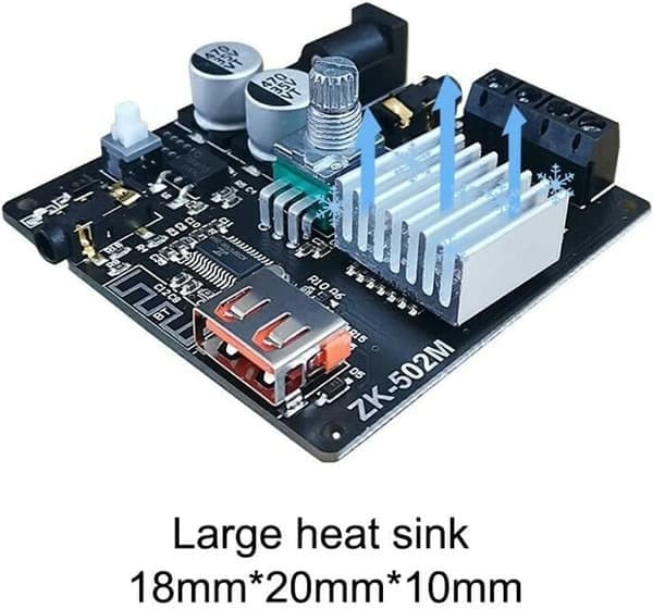 ZK-502M Audio Mini 2.0 Stereo 50W+50W Bluetooth Digital Forstærkermodul 50W*2 AMP Teater AUX USB