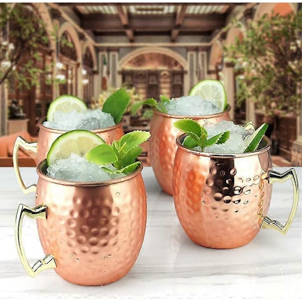 Moscow Mule Muggar, Set om 4 Hammrade Koppar black