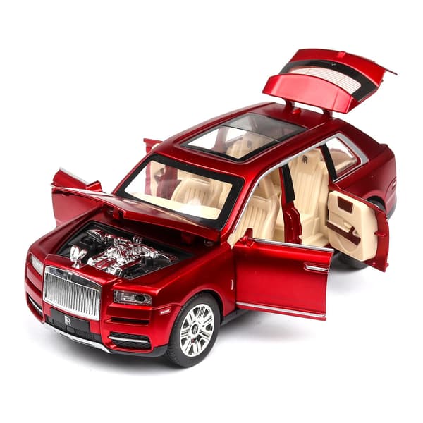 1:24 Rolls Royce Cullinan Legering Bilmodel Stor Størrelse Simulering Suv Metal Bilmodel Lys Lyd Træk Tilbage Skala Bil Miniatur Bil Black send box E